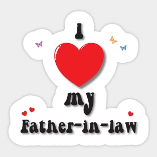 I love my father in law - heart doodle hand drawn design Sticker